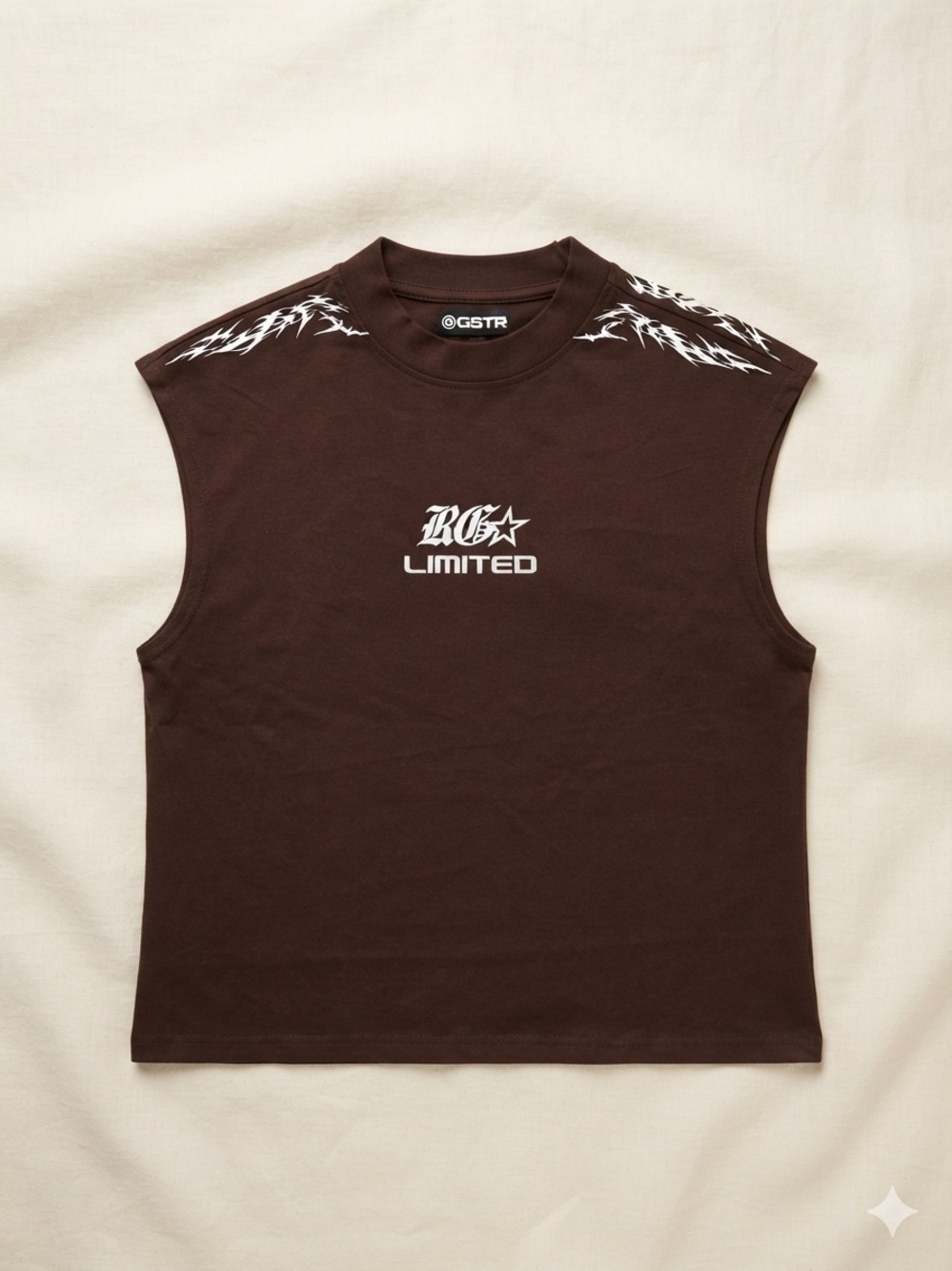 GSTR Brown 'R6 Limited' Graphic Muscle Tank